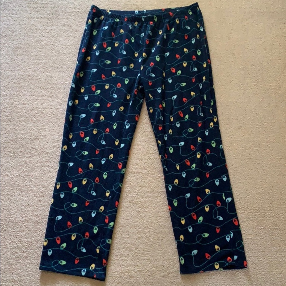 Navy Blue Christmas Light Pj Bottoms!